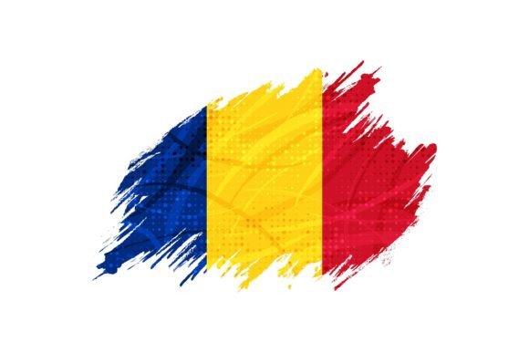 Download Romania Flag with Brush Stroke Style - Stroke Collection