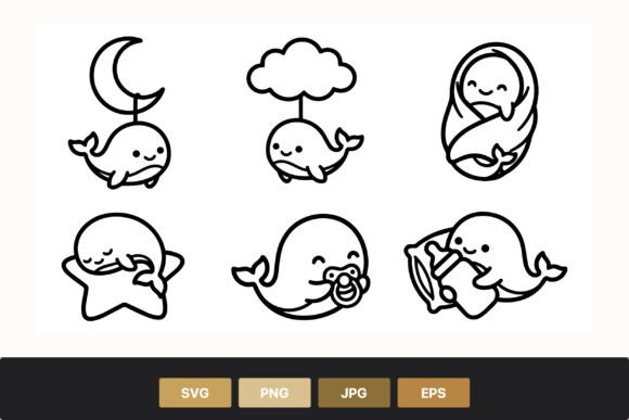 Download Cute Whale Baby Line Art - Baby line art Collection