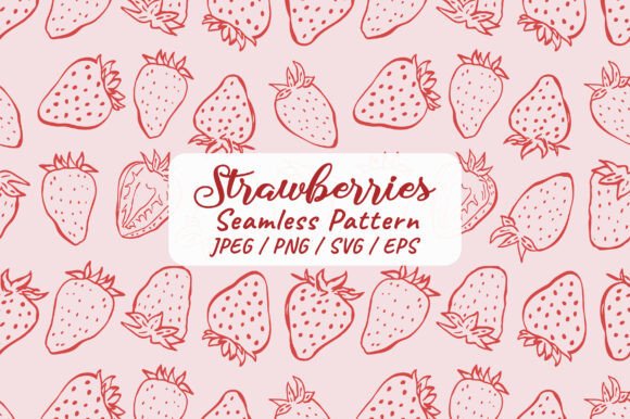 Download Hand Drawn Strawberry Seamless Pattern - Premium Bundle