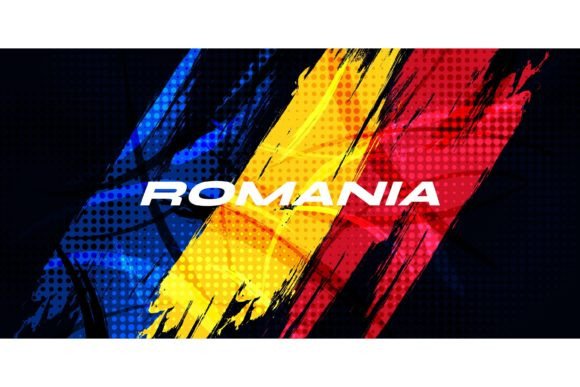 Download Romania Flag with Brush Stroke Style - Stroke Collection