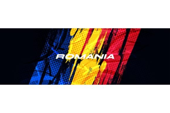 Download Romania Flag with Brush Stroke Style - Stroke Collection
