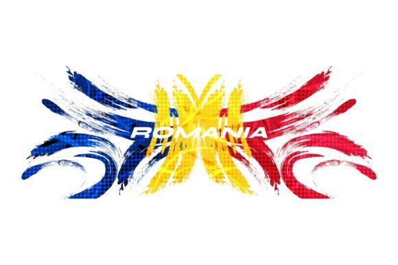 Download Romania Flag with Brush Stroke Style - Stroke Collection