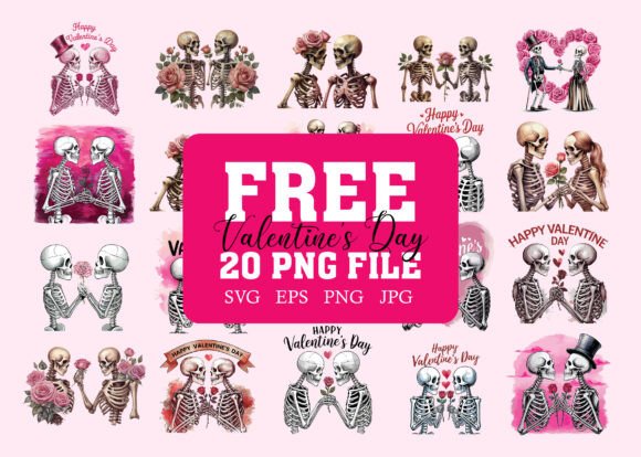Download Pink Two Skeletons, Rose T-shirt Bundle - Premium Resources